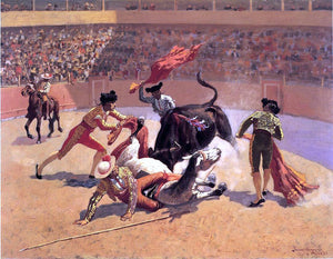  Frederic Remington Bull Fight in Mexico - Canvas Art Print