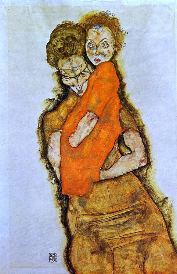  Egon Schiele Mother and Child - Canvas Art Print