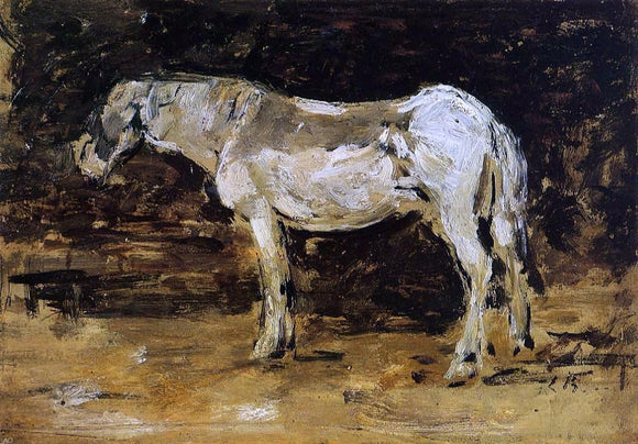  Eugene-Louis Boudin White Horse - Canvas Art Print