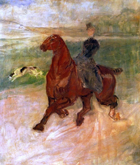  Henri De Toulouse-Lautrec Horsewoman and Dog - Canvas Art Print