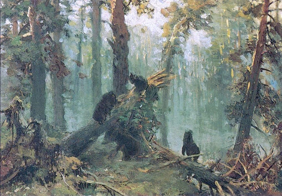  Ivan Ivanovich Shishkin Morning in Piny Wood (study) - Canvas Art Print