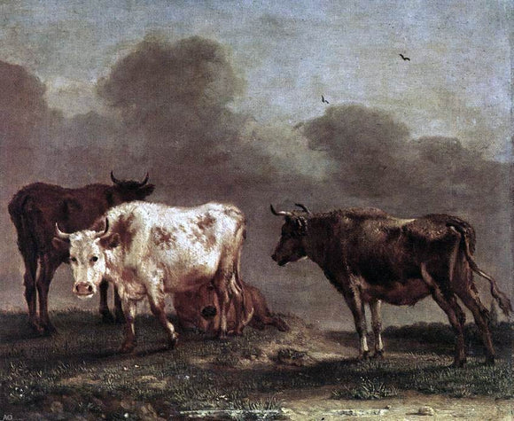  Paulus Potter Cows in a Meadow - Canvas Art Print