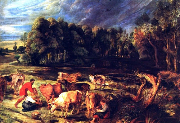  Peter Paul Rubens Landscape with Cows - Canvas Art Print