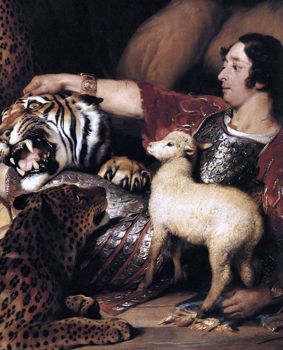  Sir Edwin Henry Landseer Isaac van Amburgh and his Animals (detail) - Canvas Art Print