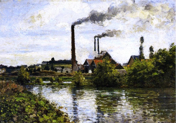  Camille Pissarro The Factory at Pontoise - Canvas Art Print