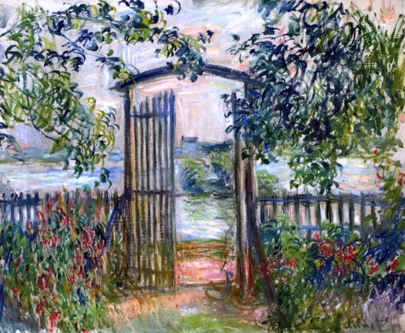  Claude Oscar Monet A Garden Gate at Vetheuil - Canvas Art Print
