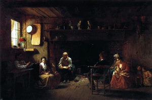  Eastman Johnson Sunday Morning - Canvas Art Print