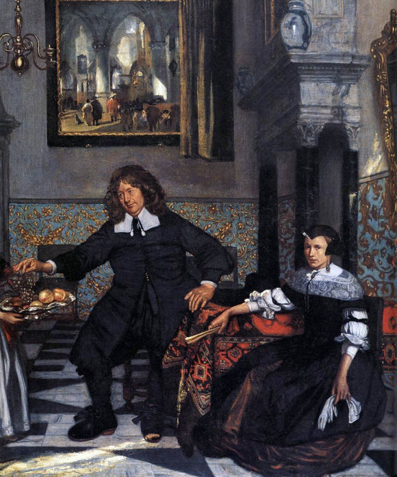  Emanuel De Witte Portrait of a Family in an Interior (detail) - Canvas Art Print