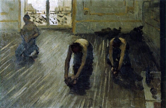  Gustave Caillebotte The Floor Scrapers (study) - Canvas Art Print