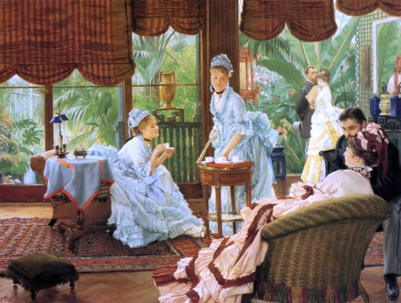  James Tissot In the Conservatory (also known as The Rivals) - Canvas Art Print