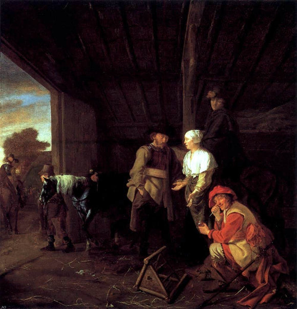 Ludolf De Jongh Paying the Hostess - Canvas Art Print