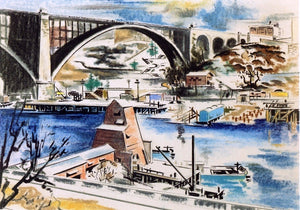  Preston Dickinson Harlem River - Canvas Art Print