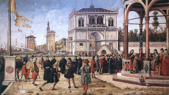  Vittore Carpaccio The Ambassadors Return to the English Court - Canvas Art Print