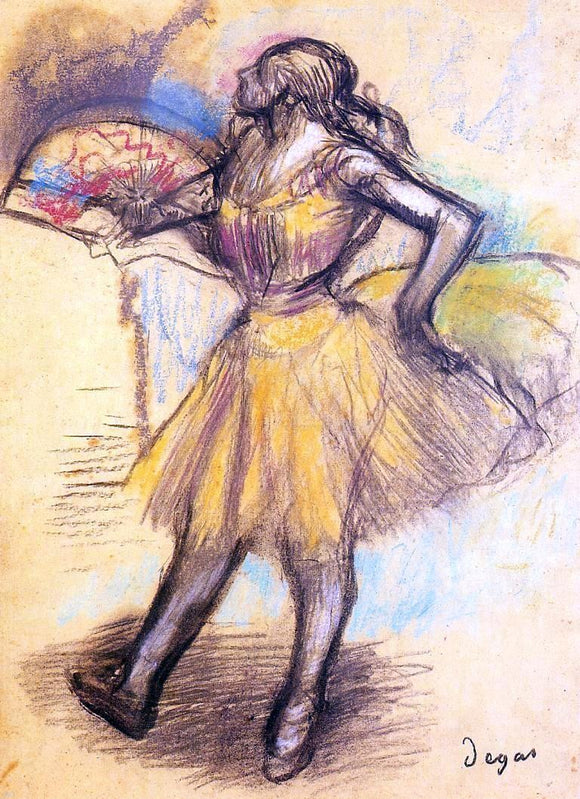  Edgar Degas Dancer with a Fan (study) - Canvas Art Print