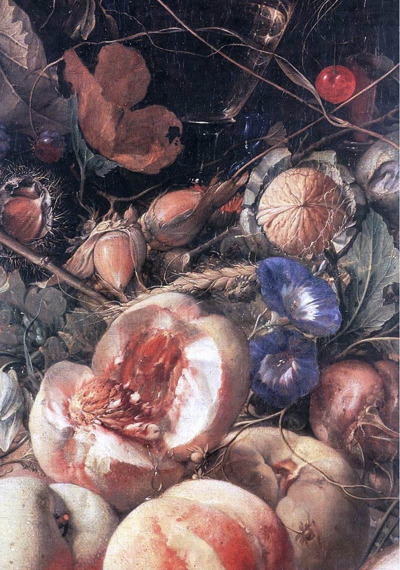  Cornelis De Heem Still-Life with Flowers and Fruit (detail) - Canvas Art Print