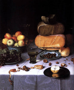  Floris Claesz Van Dijck Laid Table with Cheeses and Fruit (detail) - Canvas Art Print