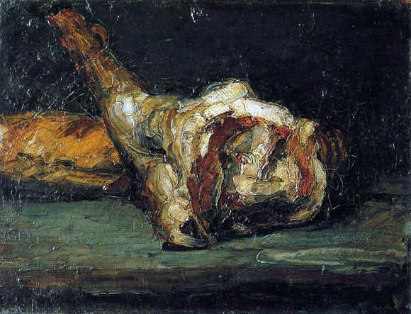  Paul Cezanne Still Life - Bread and Leg of Lamb - Canvas Art Print