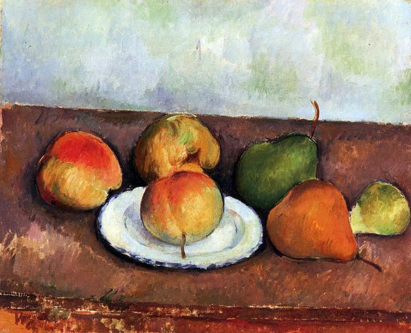  Paul Cezanne Still Life - Plate and Fruit - Canvas Art Print