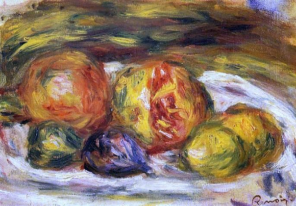  Pierre Auguste Renoir Still Life - Pomegranate, Figs and Apples - Canvas Art Print