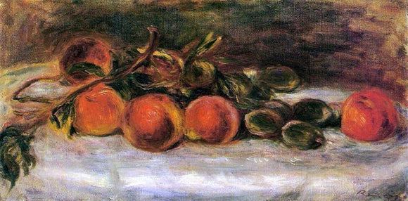  Pierre Auguste Renoir Still Life with Peaches and Chestnuts - Canvas Art Print
