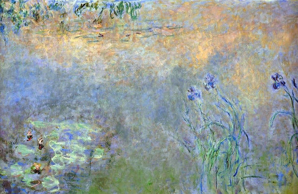  Claude Oscar Monet Water-Lily Pond with Irises - Canvas Art Print
