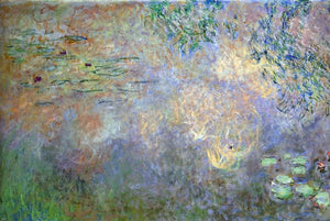  Claude Oscar Monet Water-Lily Pond with Irises (left half) - Canvas Art Print