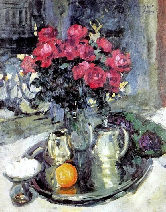  Constantin Alexeevich Korovin Roses and Violets - Canvas Art Print