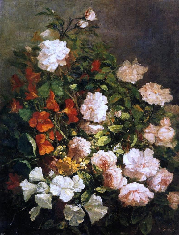  Eugene-Louis Boudin Spray of Flowers - Canvas Art Print
