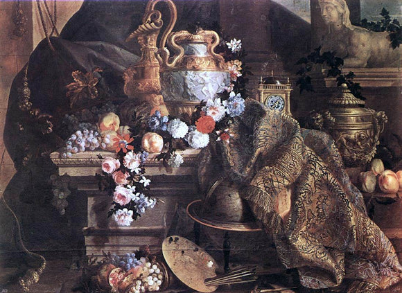  Jean-Baptiste Monnoyer Still-Life of Flowers and Fruits - Canvas Art Print