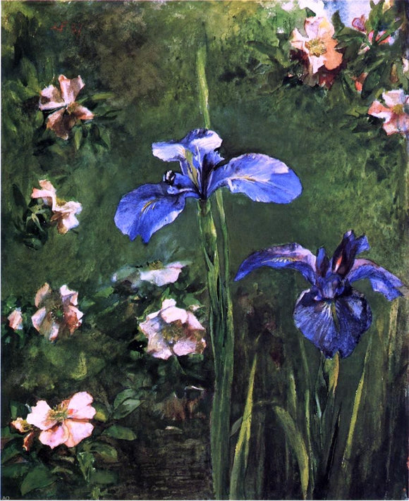  John La Farge Wild Roses and Irises - Canvas Art Print