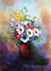  Odilon Redon Anemones - Canvas Art Print