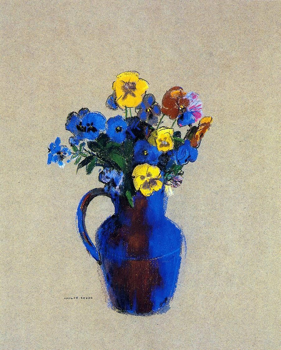  Odilon Redon Vase of Flowers - Pansies - Canvas Art Print