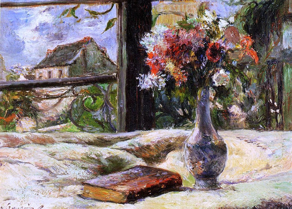  Paul Gauguin Vase of Flowers and Window - Canvas Art Print