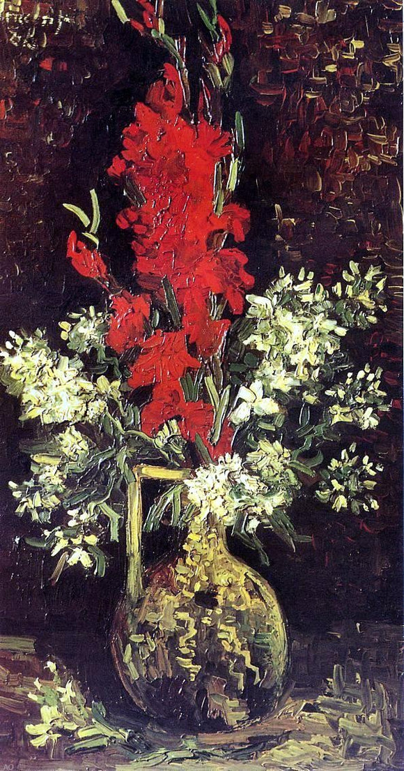  Vincent Van Gogh Vase with Gladioli and Carnations - Canvas Art Print