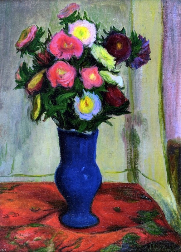  Wladyslaw Slewinski Vase of Flowers with Three Apples - Canvas Art Print