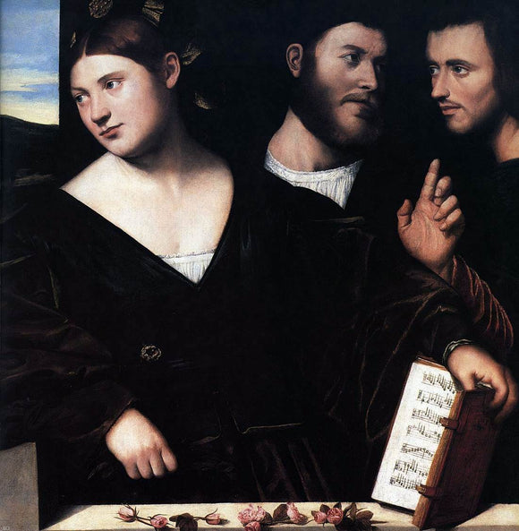  Bernardino Licinio Allegory of Love (detail) - Canvas Art Print