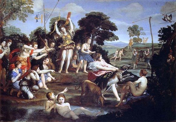  Domenichino Diana and her Nymphs - Canvas Art Print