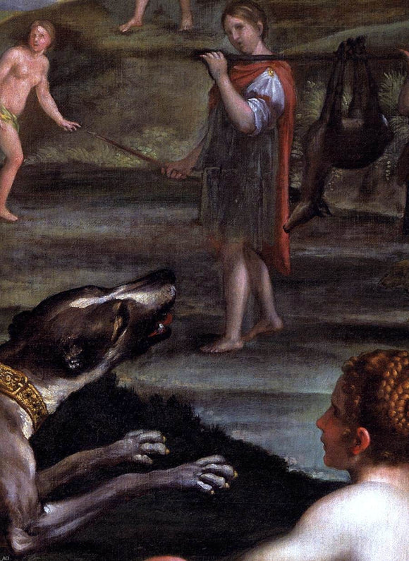  Domenichino Diana and her Nymphs (detail) - Canvas Art Print