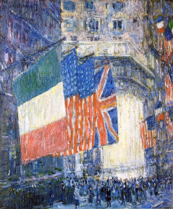  Frederick Childe Hassam Avenue of the Allies (also known as Flags on the Waldorf) - Canvas Art Print