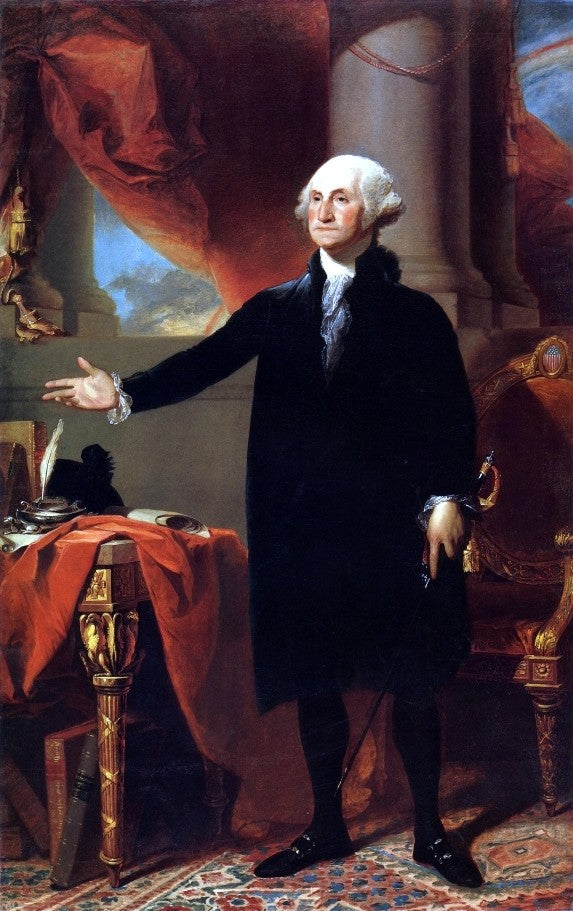  Gilbert Stuart George Washington (The Landsdowne Portrait) - Canvas Art Print