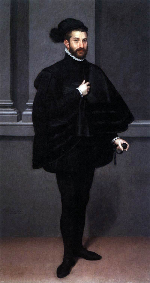  Giovanni Battista Moroni The Black Knight - Canvas Art Print