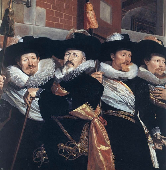  Hendrick Gerritsz Pot Officers of the Civic Guard of St Adrian (detail) - Canvas Art Print