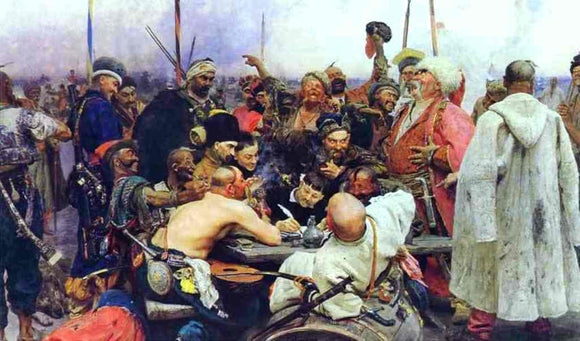  Ilia Efimovich Repin The Reply of the Zaporozhian Cossacks to Sultan Mahmoud IV - Canvas Art Print
