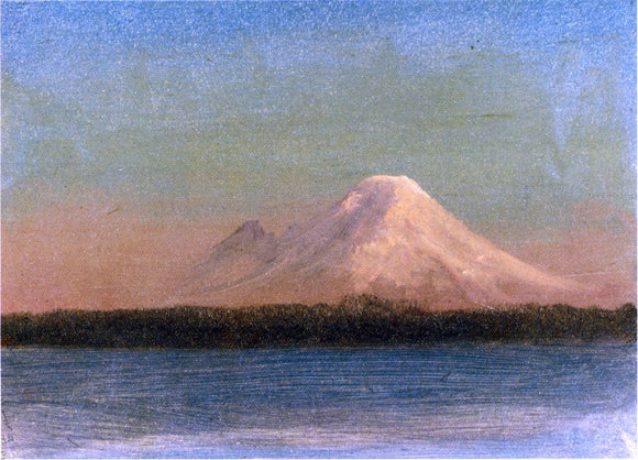  Albert Bierstadt Snow-Capped Mountain at Twilight - Canvas Art Print