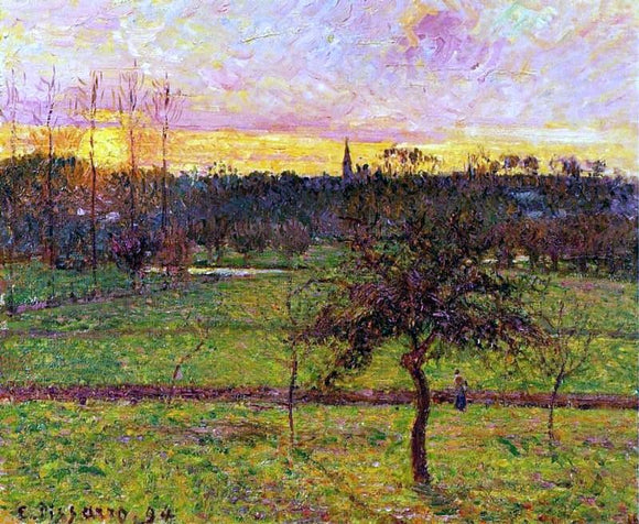  Camille Pissarro Sunset at Eragny - Canvas Art Print