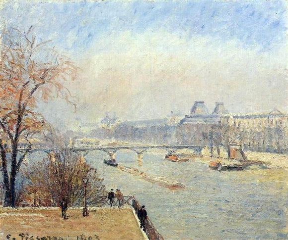  Camille Pissarro The Louvre - March Mist - Canvas Art Print