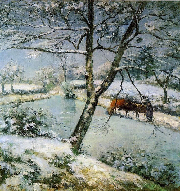  Camille Pissarro Winter at Montfoucault (also known as The Effect of Snow) - Canvas Art Print