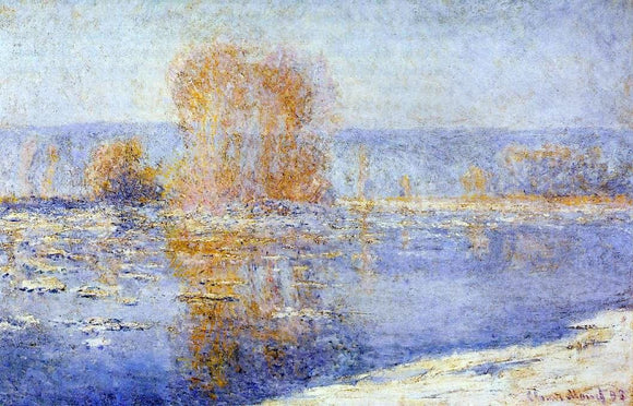  Claude Oscar Monet Floating Ice at Bennecourt - Canvas Art Print