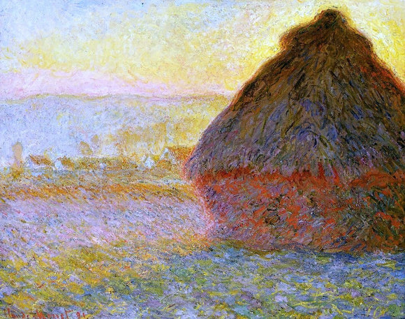  Claude Oscar Monet Grainstack at Sunset - Canvas Art Print