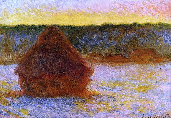  Claude Oscar Monet Grainstack at Sunset, Winter - Canvas Art Print